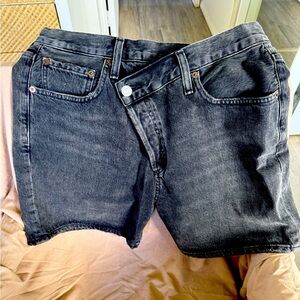 Dark Gray Denim Shorts